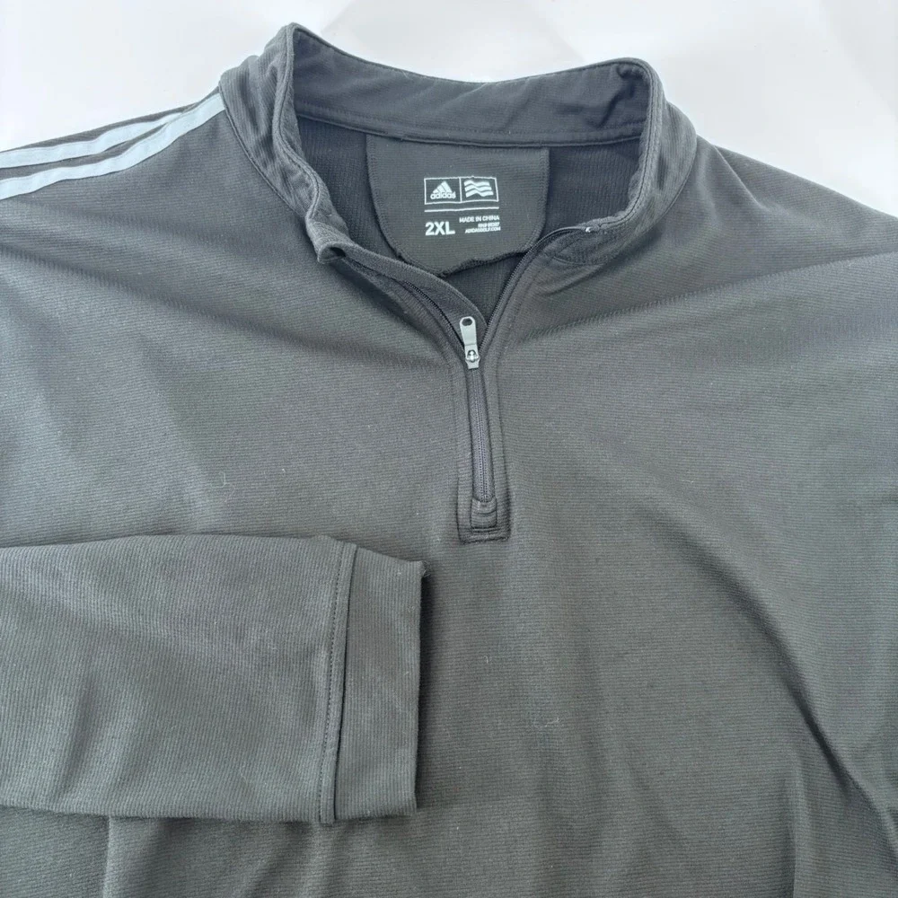 Adidas Pullover Men 2XL Black 1/4 Zip Golf Performance Athletic Layer